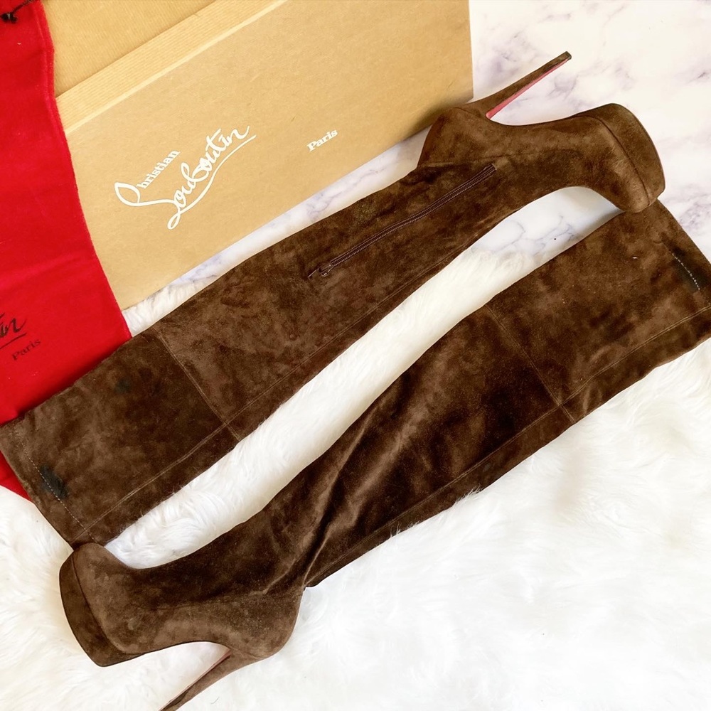 Christian Louboutin Brown Heeled Boots